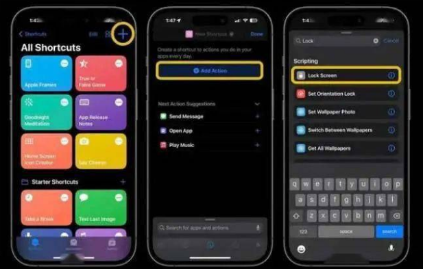 广安苹果14锁屏维修店分享iPhone14升级iOS16.4后如何创建锁屏快捷方式 